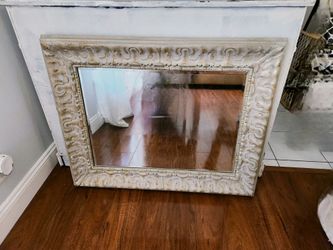 White Wood Framed Bella French Wall Mirror