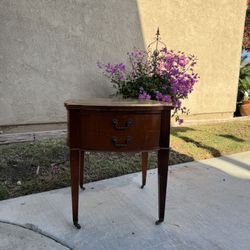 Antique Coffee Table With Mahogany Leather Top