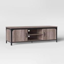 Jackman Industrial Wood TV Stand with Storage Brown - Threshold™