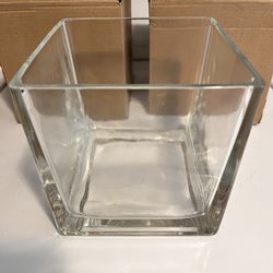 3 Clear Glass Square Vase Centerpieces