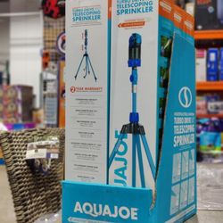 Aqua Joe 360° Telescoping Sprinkler & Mister with Metal Tripod Base