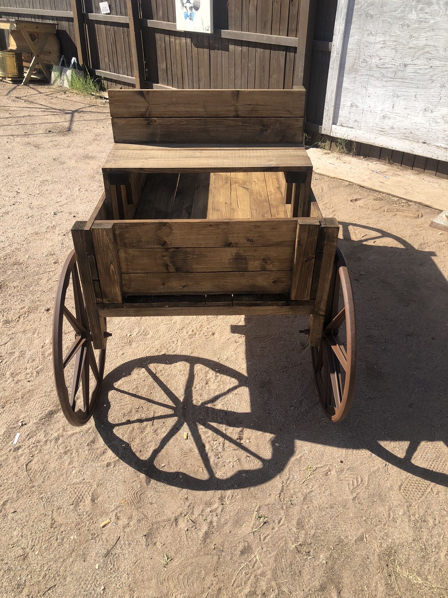 Custom Made Western Primitive Wood Rolling Wagon