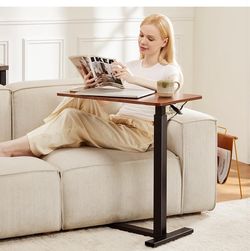 Overbed bedside table adjustable with wheels