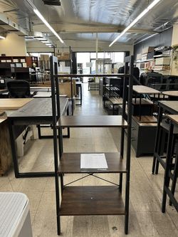 VASAGLE 4-Tier Bookshelf Storage Rack Bookcase w/ Steel Frame - Brown  