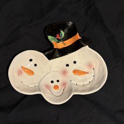 Snowmen Serving Dish