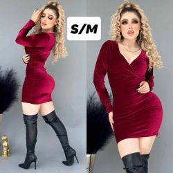New Women's Velvet Dress Size S/M
