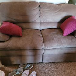 Free Microfiber Loveseat Recliner - easy button  Recline 