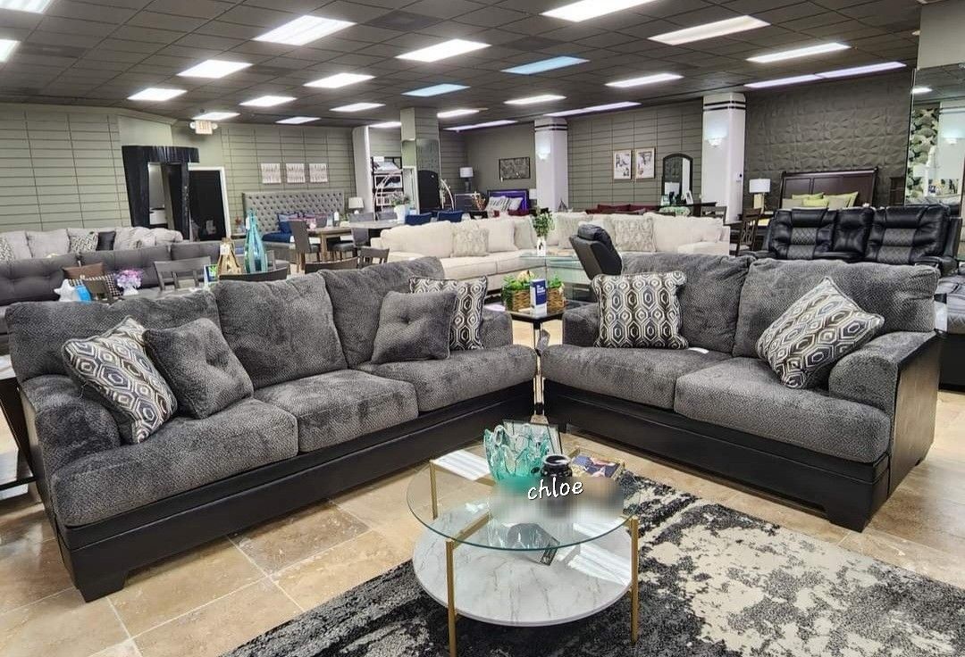
♡ASK DISCOUNT COUPON💬 sofa Couch Loveseat  Sectional sleeper recliner daybed futon ÷  Mlin Smoke Gray Living Room Set 