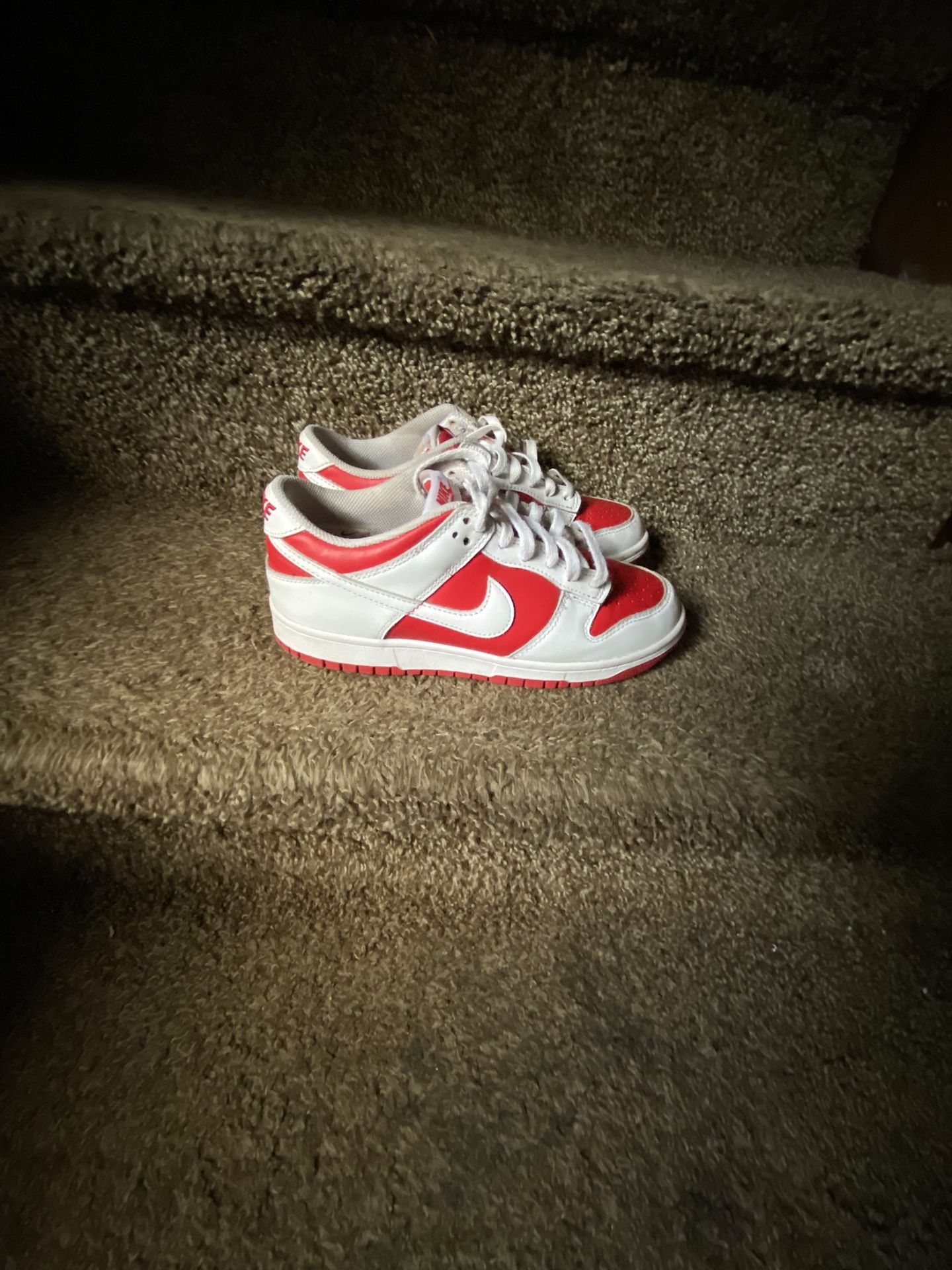 Red And White Nike Dunks Size 7