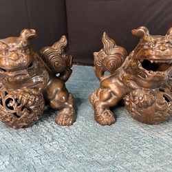 Chinese Lion “Foo Dogs” Statue Pair