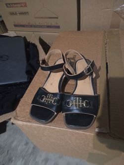 Tommy Hilfiger Navy Leather Sandals