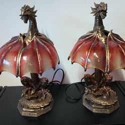 Vintage dragon lamps