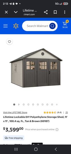 LIFETIME 11 X. 11 Vinyl  Shed $2995  installed local san diego