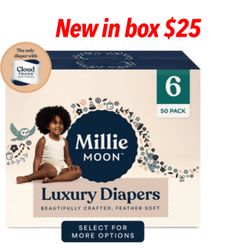 New in box size 6 diapers $25 firm pick up east Palmdale