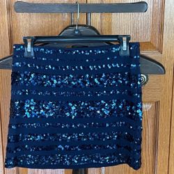 Womens Navy Blue Blingy Skirt Size XS