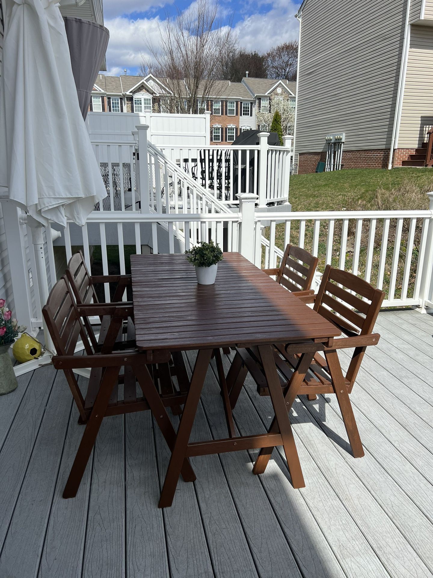 Outside Patio Table And 4 Chairs Set