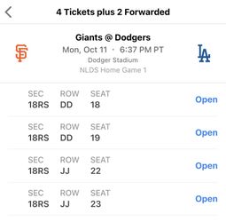 DODGERS VS GIANTS NLDS AT DODGER STADIUM MONDAY OCTOBER 11