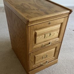 Oak 2-drawer Filing Cabinet