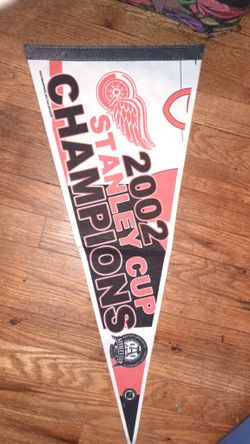 2 Autographed Detroit Red Wings Pennants