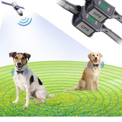 Wireless Dog Fence GPS Pet Containment System, Dog Fence Electric GPS Wireless with Rechargeable Training Collar, Range Up to 3281 FT, Harmless and Su
