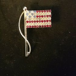 Vintage American Flag Brooch Pin USA