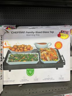Chefman Family-Sized Glass Top Warming Tray