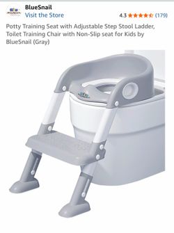 Potty Training Seat with Adjustable Step Stool Ladder, Toilet Training Chair with Non-Slip seat