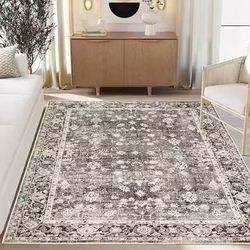 5×7 Ft Vintage Grey Area Rugs