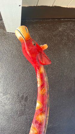 Two sets of long giraffes