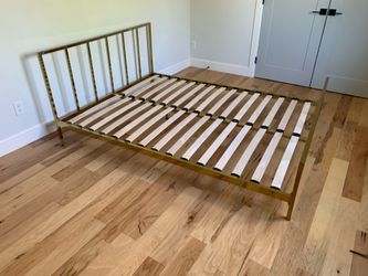 Crate and Barrel Gold Queen Bed Frame