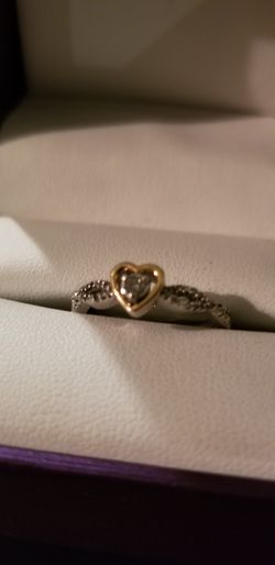 1/14 CTW Love Song Heart Diamond Promise Ring