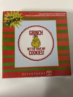 NIB Department 56 Grinch cookie plate 