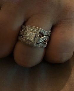 Wedding Ring with Enhancers 14K