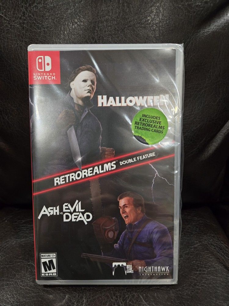 New Sealed Halloween and Ash vs Evil Dead RetroRealms Double Feature Nintendo Switch Cards
