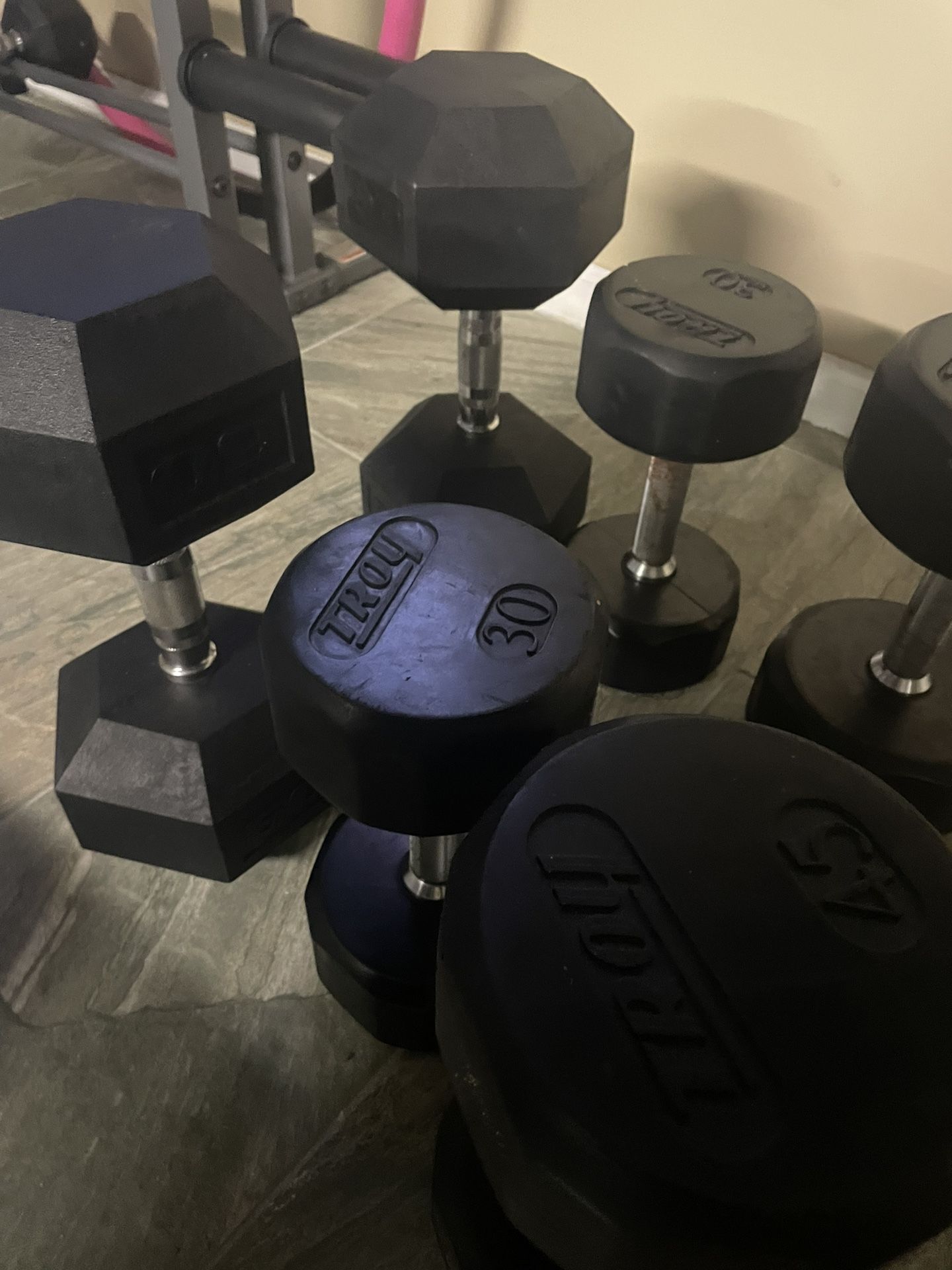 Dumbbells.