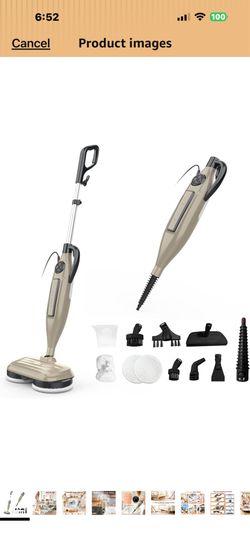 DEVOAC VM6 Scrubbing Steam Mop with Rotating Mop Pads, 10 in 1 Steam Mop, Lightweight Spin Mop & 3 Steam Modes for Hard Floor Laminate Marble Floors (