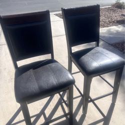 Brown Leather Barstools 2