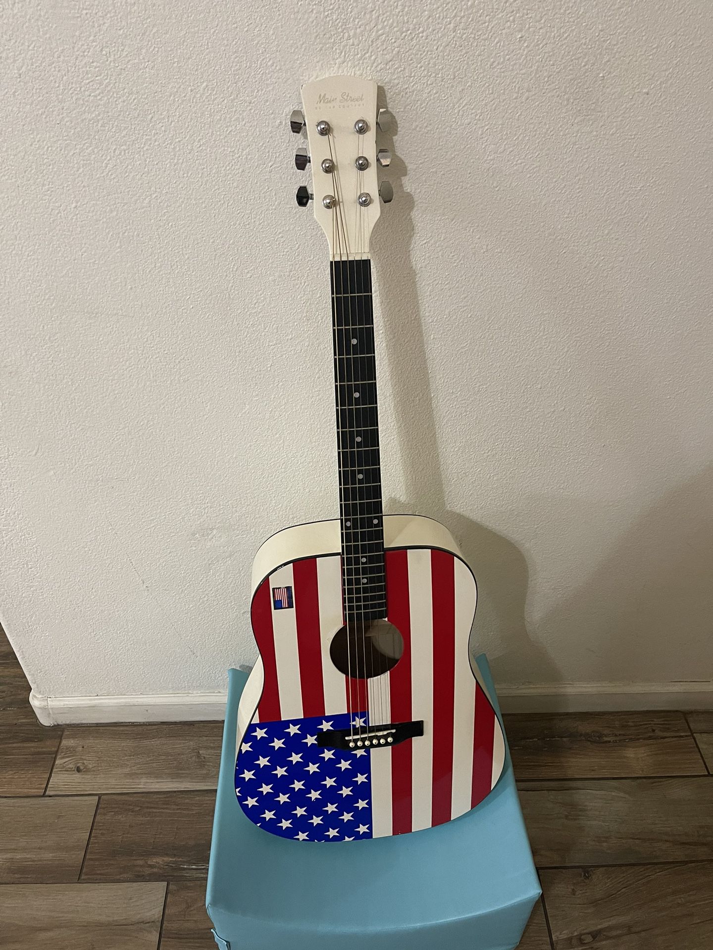 Acoustic Guitar Beautiful American Flag