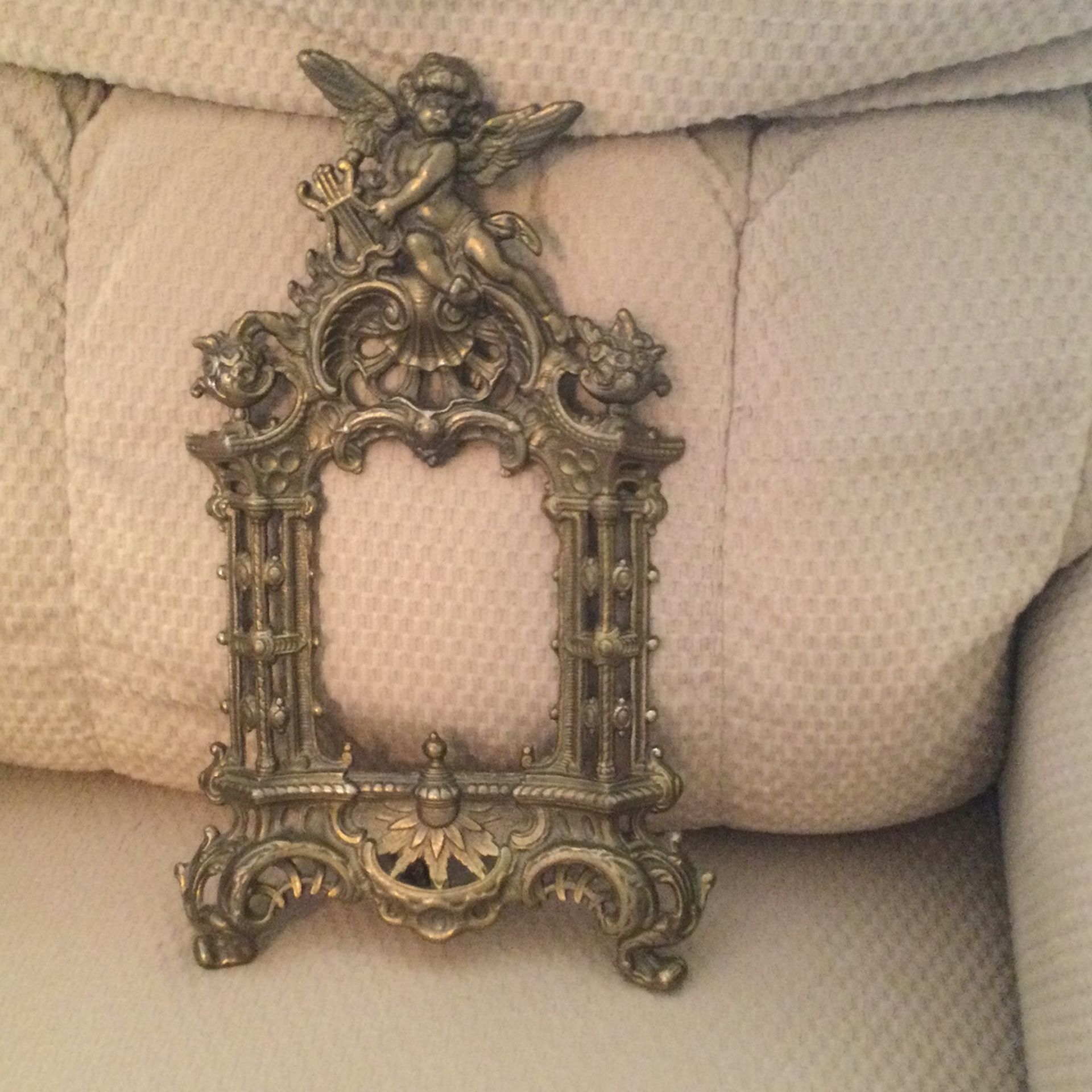 Unusual Old Heavy Frame With An Angel