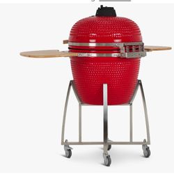 Kamado Red 23” Charcoal Grill With Base 