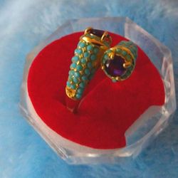Exquisite Purple Turquoise Ring