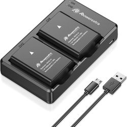 Powerextra 2 x EN-EL14 EN-EL14a Battery & Dual LCD Charger Compatible with Nikon D3100 D3200 D3300 D3400 D3500 D5100 D5200 D5300 D5500 D5600 DF Coolpi