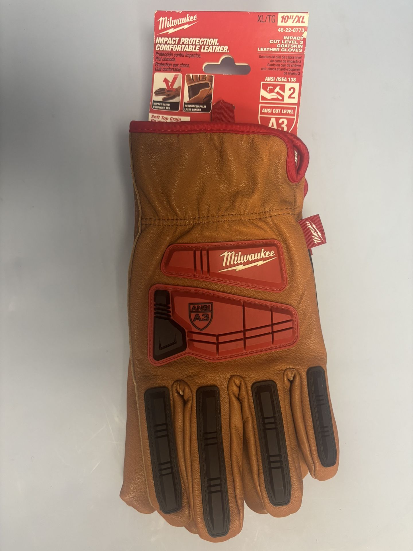 Milwaukee Level 3 Cut Resistant Goatskin Leather Impact Gloves