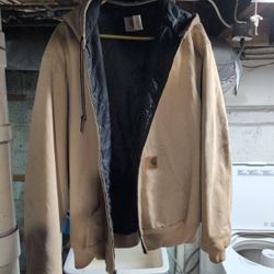 Carhartt Hooded Work Jacket - Tan - 2XL Tall
