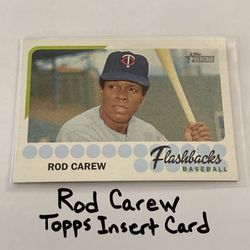 Rod Carew Minnesota Twins Hall of Fame 2nd Baseman Topps Short Print Insert Card. 