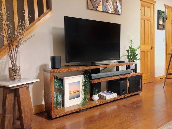 Tri-Level Media Console | Modern TV Stand | Handmade Entertainment Center