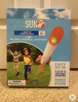 Brand New Bring On The Sun Light Up Foam Rocket Toy Gift