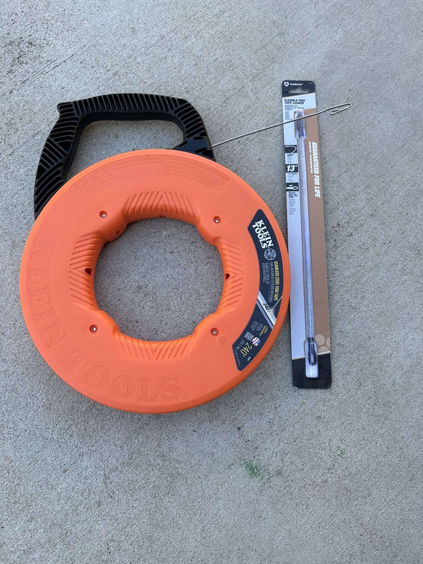 240' Klein Stainless Steel Fish Tape And Flexible Leader