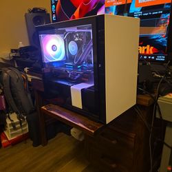 White Nzxt RGB ITX gaming PC with Radeon 7600 XT 16gb and x570 Asus, 5600x ryzen