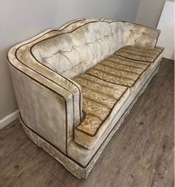 1960s Levitz Furniture Vintage Tufted Velvet Sofa & Loveseat Set